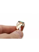 Ring vintage styl Emaragd Originální vinobraní 14k s růžovým zlatem VRC077R